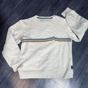 Patagonia Uprisal Crew Sweatshirt XS Cream Rainbow Stripe Mountain Pullover